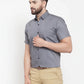 Jainish Grey Men's Cotton Half Sleeves Solid Formal Shirts ( SF 754Grey )