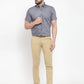 Jainish Grey Men's Cotton Half Sleeves Solid Formal Shirts ( SF 754Grey )