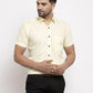 Jainish Yellow Men's Cotton Half Sleeves Solid Formal Shirts ( SF 754Lime )