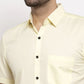 Jainish Yellow Men's Cotton Half Sleeves Solid Formal Shirts ( SF 754Lime )