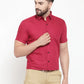 Jainish Maroon Men's Cotton Half Sleeves Solid Formal Shirts ( SF 754Mehroon )