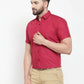 Jainish Maroon Men's Cotton Half Sleeves Solid Formal Shirts ( SF 754Mehroon )