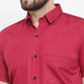 Jainish Maroon Men's Cotton Half Sleeves Solid Formal Shirts ( SF 754Mehroon )