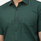 Jainish Olive Men's Cotton Half Sleeves Solid Formal Shirts ( SF 754Olive )