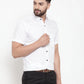 Jainish White Men's Cotton Half Sleeves Solid Formal Shirts ( SF 754White )