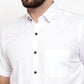 Jainish White Men's Cotton Half Sleeves Solid Formal Shirts ( SF 754White )