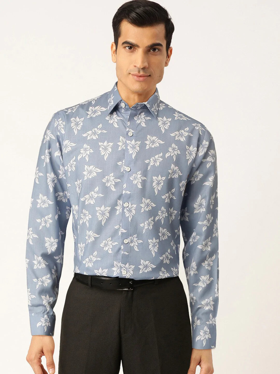 Jainish Blue Men's Cotton Printed Formal Shirt's ( SF 755Sky )