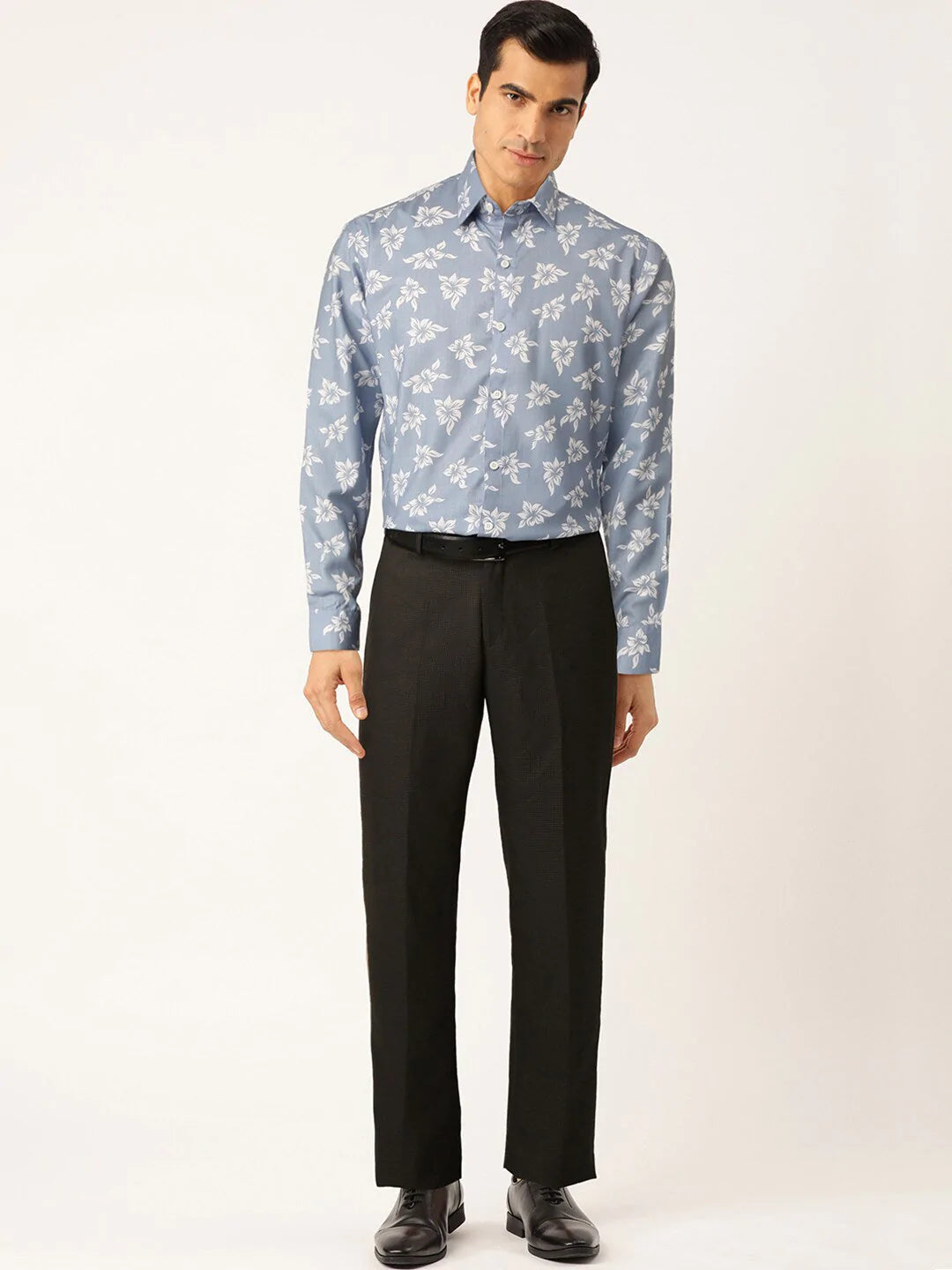 Jainish Blue Men's Cotton Printed Formal Shirt's ( SF 755Sky )