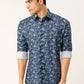 Jainish Blue Men's Cotton Printed Formal Shirt's ( SF 756Blue )