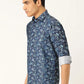 Jainish Blue Men's Cotton Printed Formal Shirt's ( SF 756Blue )