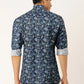 Jainish Blue Men's Cotton Printed Formal Shirt's ( SF 756Blue )