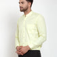 Jainish Green Men's Cotton Solid Mandarin Collar Formal Shirts ( SF 757Lime )