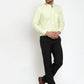 Jainish Green Men's Cotton Solid Mandarin Collar Formal Shirts ( SF 757Lime )