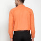Jainish Orange Men's Cotton Solid Mandarin Collar Formal Shirts ( SF 757Orange )