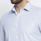 Jainish Blue Men's Cotton Striped Formal Shirt's ( SF 759Light-Blue )