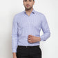 Jainish Blue Men's Cotton Checked Formal Shirt's ( SF 760Blue )