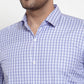Jainish Blue Men's Cotton Checked Formal Shirt's ( SF 760Blue )