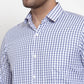 Jainish Blue Men's Cotton Checked Formal Shirt's ( SF 760Sky )