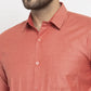 Jainish Orange Men's Cotton Polka Dots Formal Shirt's ( SF 761Keshar )