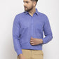 Jainish Blue Men's Dobby Solid Formal Shirts ( SF 762Blue )