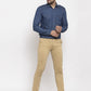 Jainish Navy Men's Denim Solid Formal Shirt's ( SF 763Navy )