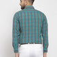 Jainish Green Men's Cotton Checked Formal Shirt's ( SF 764Green )