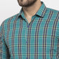 Jainish Green Men's Cotton Checked Formal Shirt's ( SF 764Green )