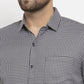 Jainish Black Men's Cotton Checked Formal Shirt's ( SF 765Black )