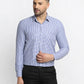 Jainish Blue Men's Cotton Checked Formal Shirt's ( SF 765Blue )