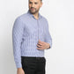 Jainish Blue Men's Cotton Checked Formal Shirt's ( SF 765Blue )