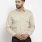 Jainish Cream Men's Cotton Printed Formal Shirt's ( SF 766Cream )