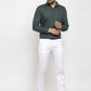 Jainish Green Men's Cotton Printed Formal Shirt's ( SF 766Green )
