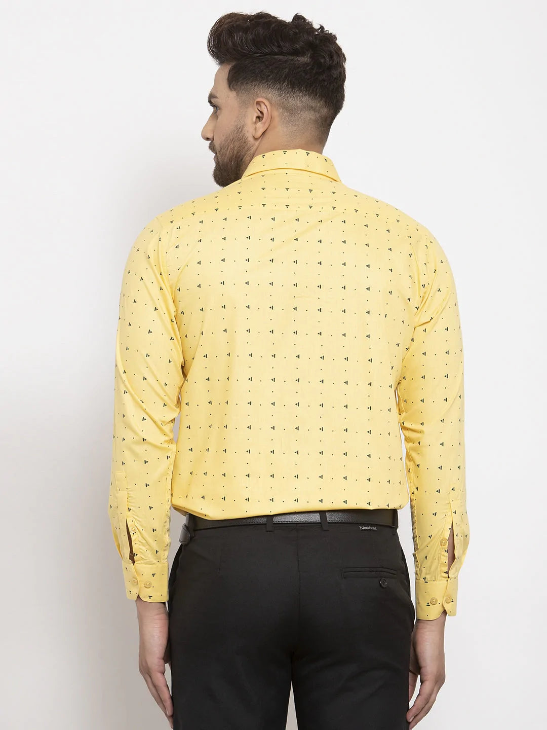 Jainish Yellow Men's Cotton Printed Formal Shirt's ( SF 766Yellow )