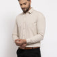Jainish Cream Men's Cotton Striped Formal Shirt's ( SF 770Cream )