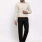 Jainish Cream Men's Cotton Striped Formal Shirt's ( SF 770Cream )