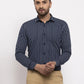 Jainish Navy Men's Cotton Striped Formal Shirt's ( SF 770Navy )