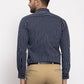 Jainish Navy Men's Cotton Striped Formal Shirt's ( SF 770Navy )
