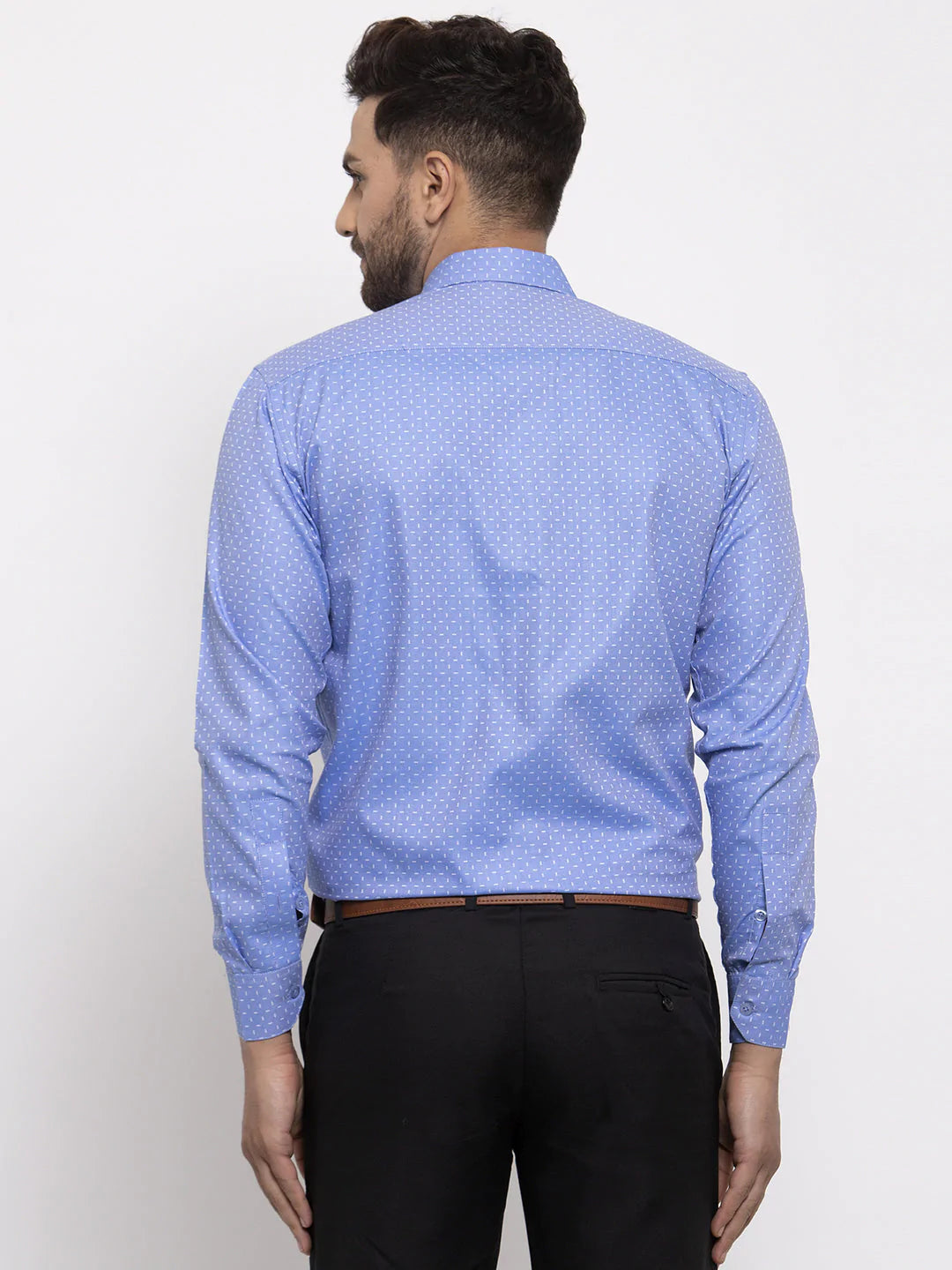 Jainish Blue Men's Cotton Printed Formal Shirt's ( SF 774Blue )
