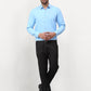 Jainish Blue Men's Solid Formal Shirts ( SF 777Light-Blue )