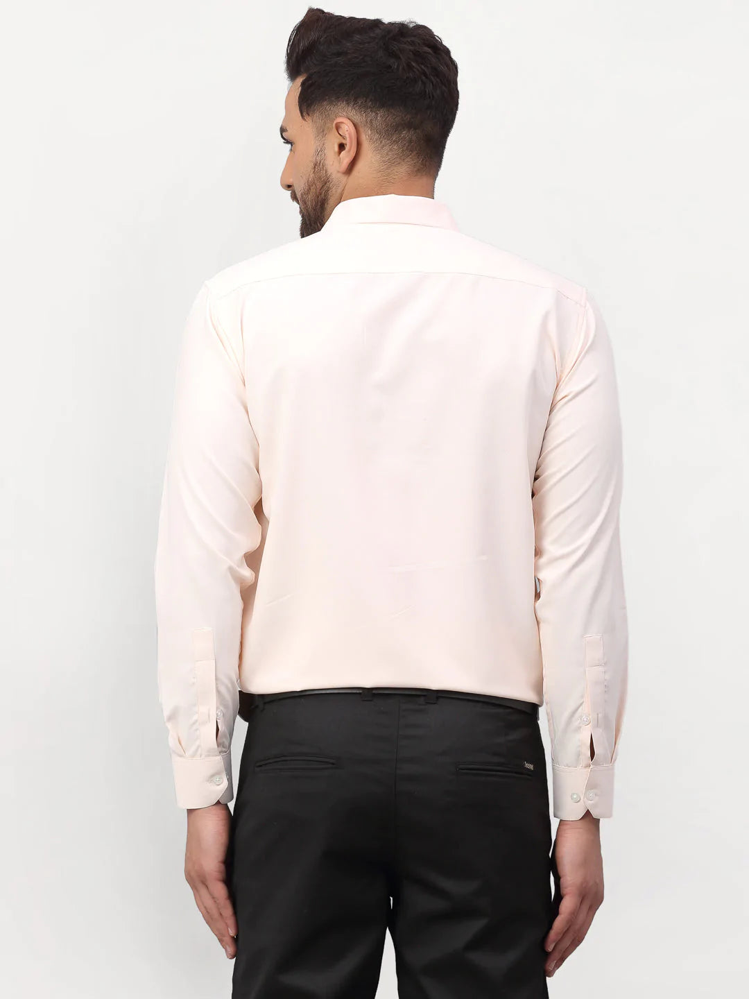 Jainish Peach Men's Solid Formal Shirts ( SF 777Peach )