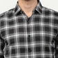 Jainish Black Men's Checked Formal Shirts ( SF 779Black )