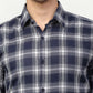 Jainish Navy Blue Men's Checked Formal Shirts ( SF 779Navy )