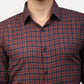 Jainish Maroon Men's Checked Formal Shirts ( SF 780Maroon )