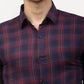 Jainish Red Men's Checked Formal Shirts ( SF 781Red-Blue )