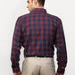 Jainish Red Men's Checked Formal Shirts ( SF 781Red-Blue )