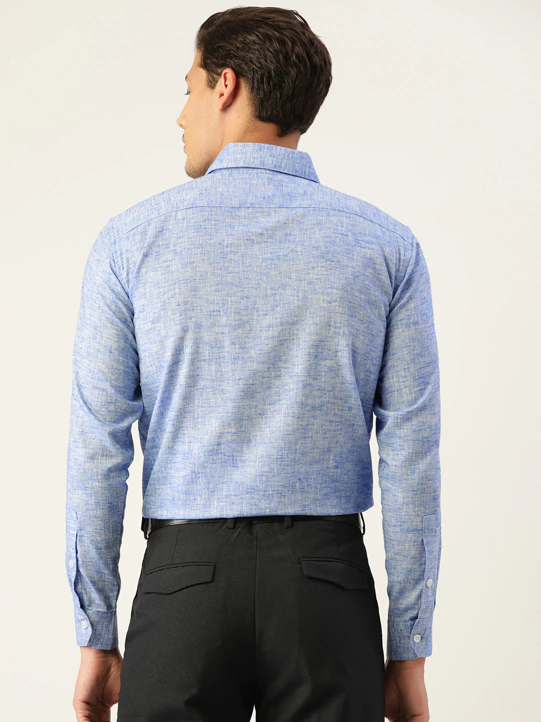 Jainish Blue Men's Solid Cotton Formal Shirt ( SF 782Blue )