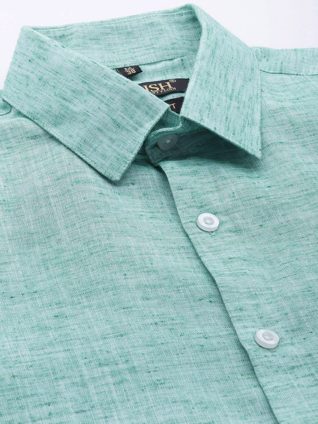 Jainish Green Men's Solid Cotton Formal Shirt ( SF 782Green )
