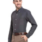 Jainish Grey Melange Men's Button Down Collar Cotton Formal Shirt ( SF 785Charcoal )