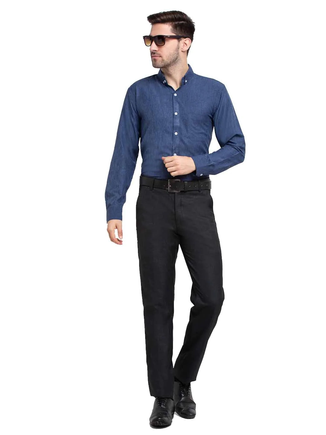 Jainish Teal Men's Button Down Collar Cotton Formal Shirt ( SF 785Teal )