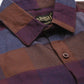 Jainish Brown Men's Formal Cotton Checked Shirt ( SF 787Brown )